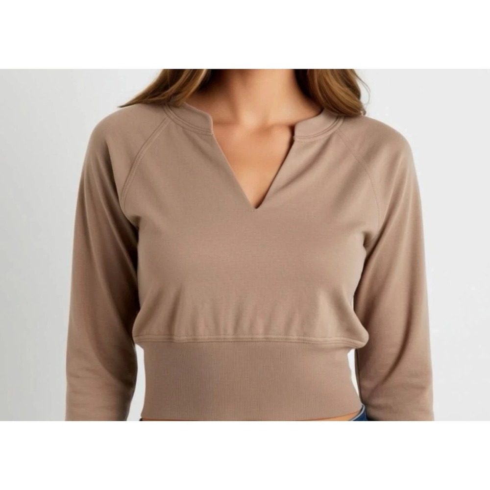 L'Academie Taupe 80's Sleeve Sweatshirt sz XS